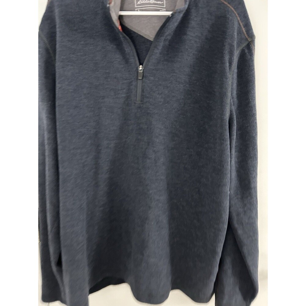 EDDIE BAUER 1/4 Zip Sweater Size Blue Long Sleeved Men XL cabin outdoor - Picture 4 of 7
